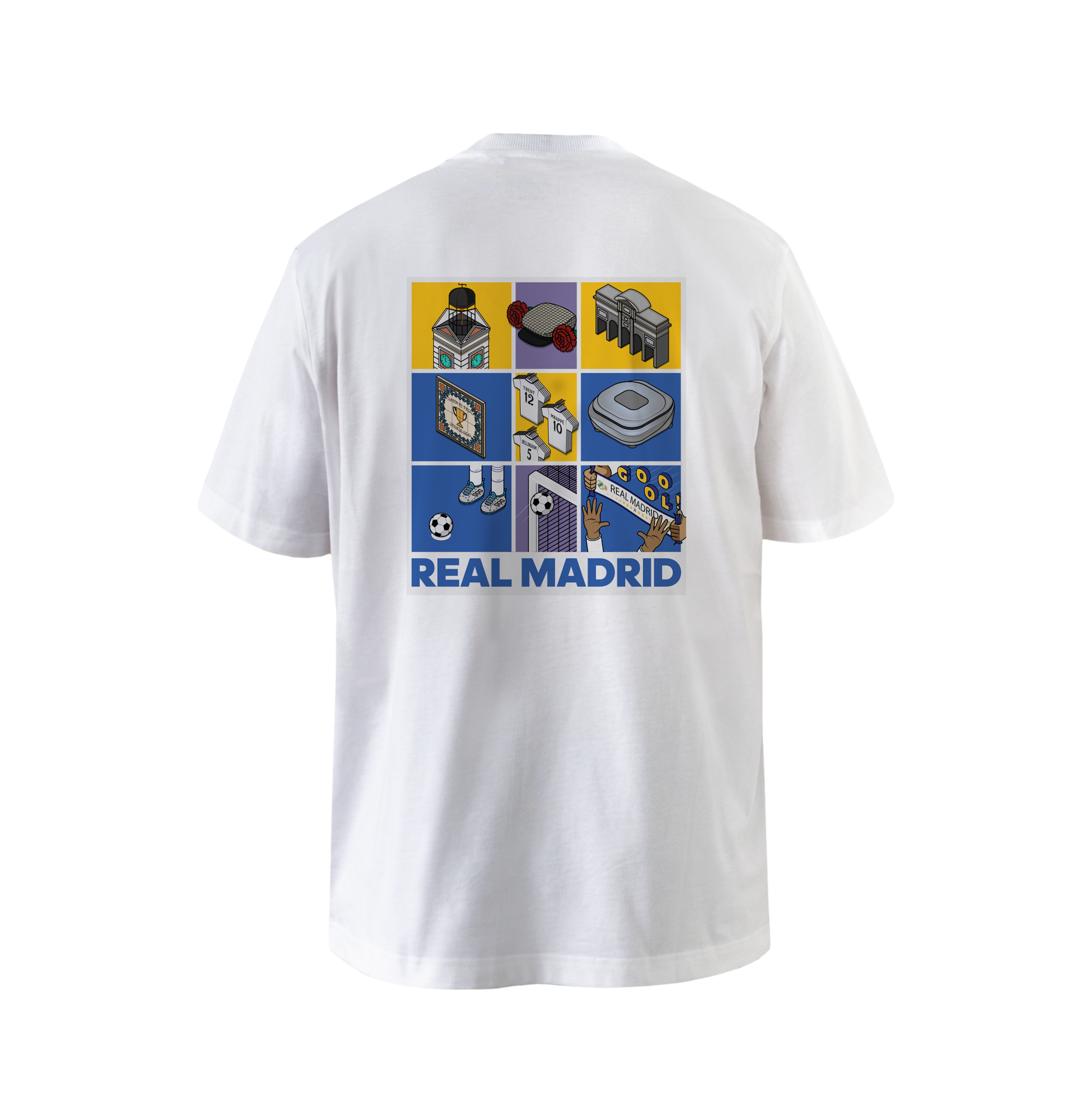 記念グッズ LIGA AT.MADRID vs R.MADRID Mens adidas Magic Moments Madrid White T-Shirt – Official Real