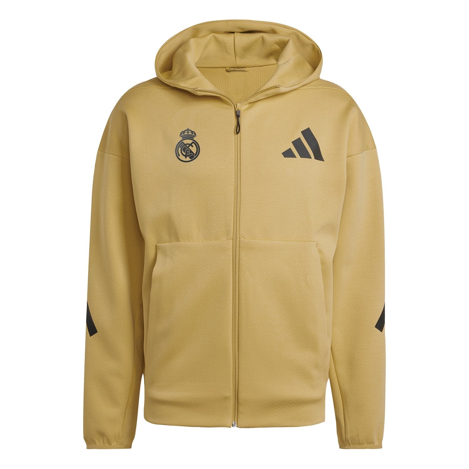 Mens adidas Real Urban Full Zip Hoodie Oat – Real Madrid Europe Store