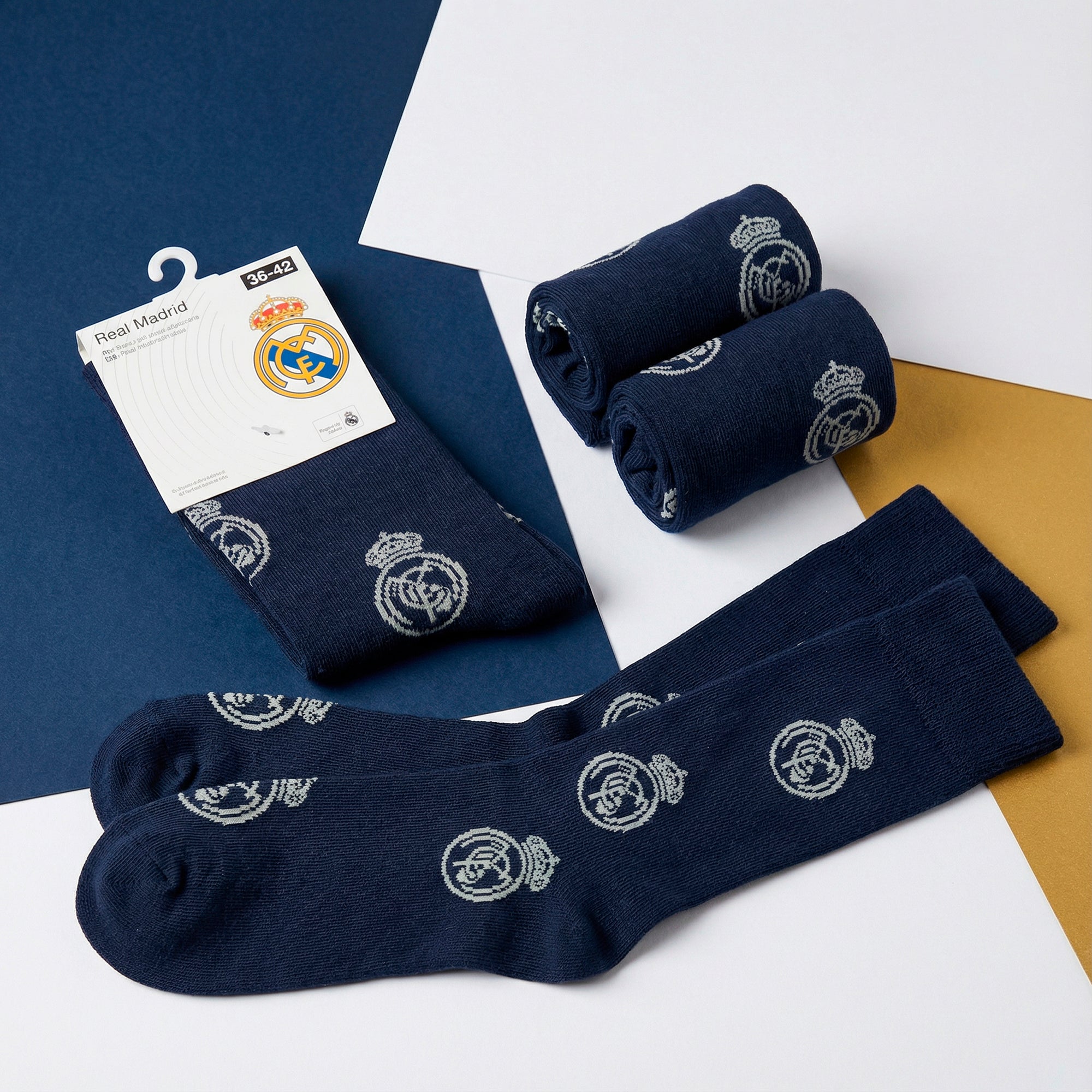 Chaussettes Real Madrid C.F. Maison Officielles Saison 2020/21 - Blanc Taille Unique