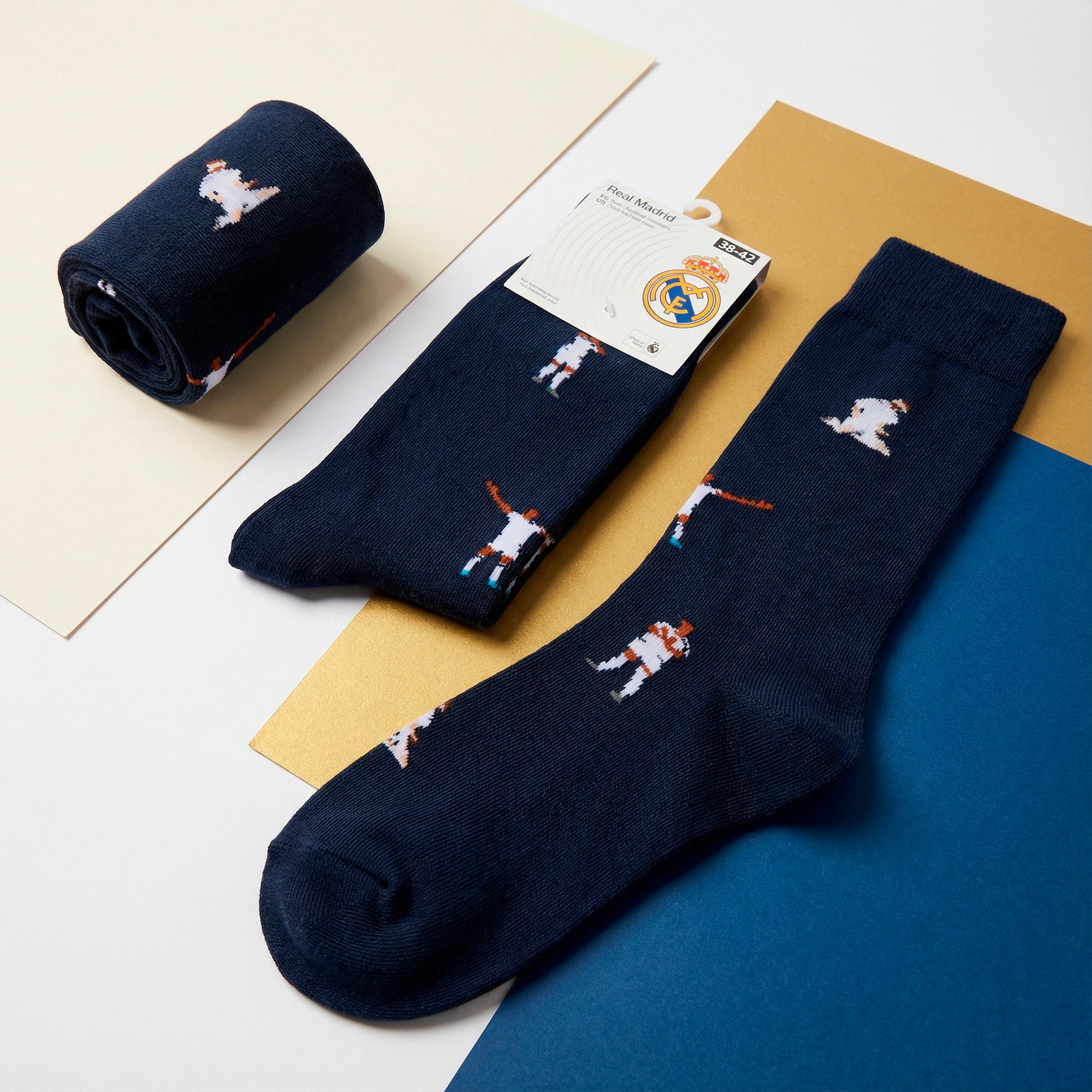 Calcetines Largos Infantiles Jugadores Azul Oscuro