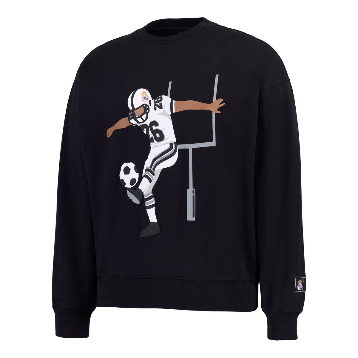 Mens Real Madrid x NFL Football Sweatshirt Black