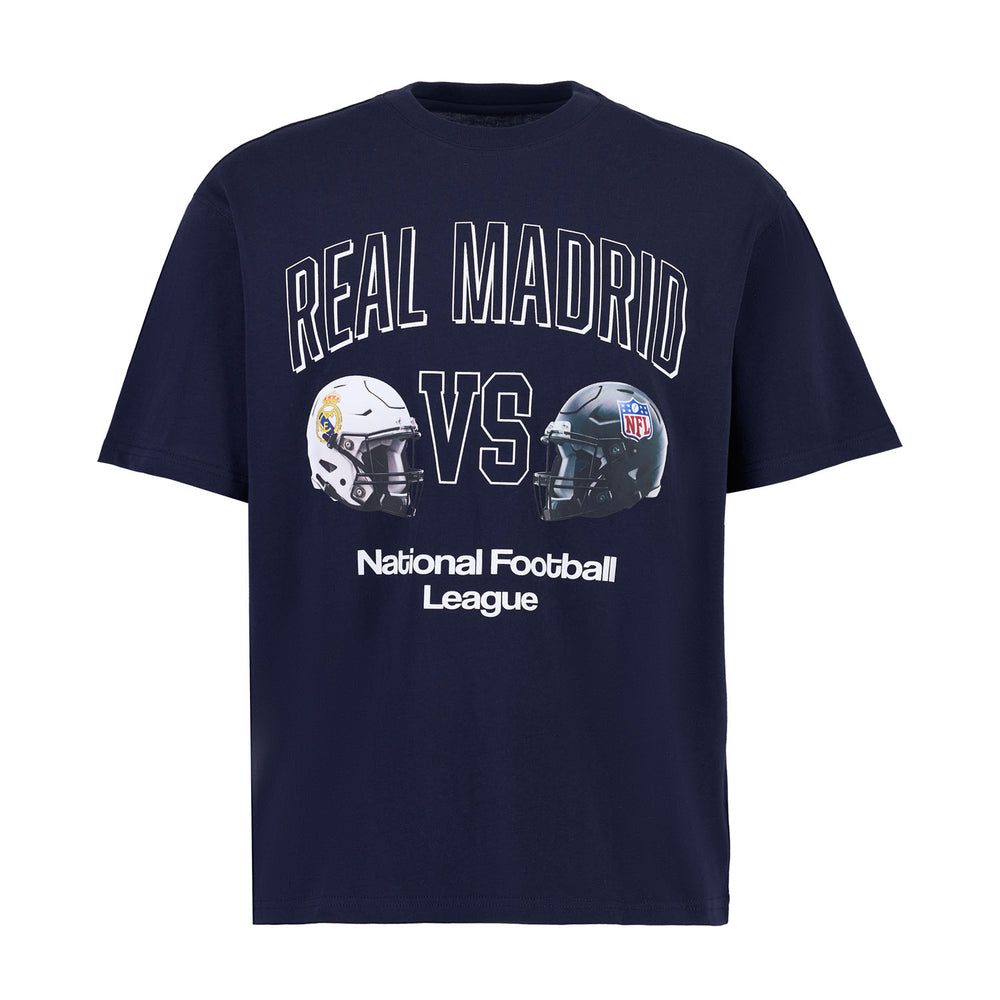 Herren Baumwoll-T-Shirt Real Madrid x NFL Marineblau