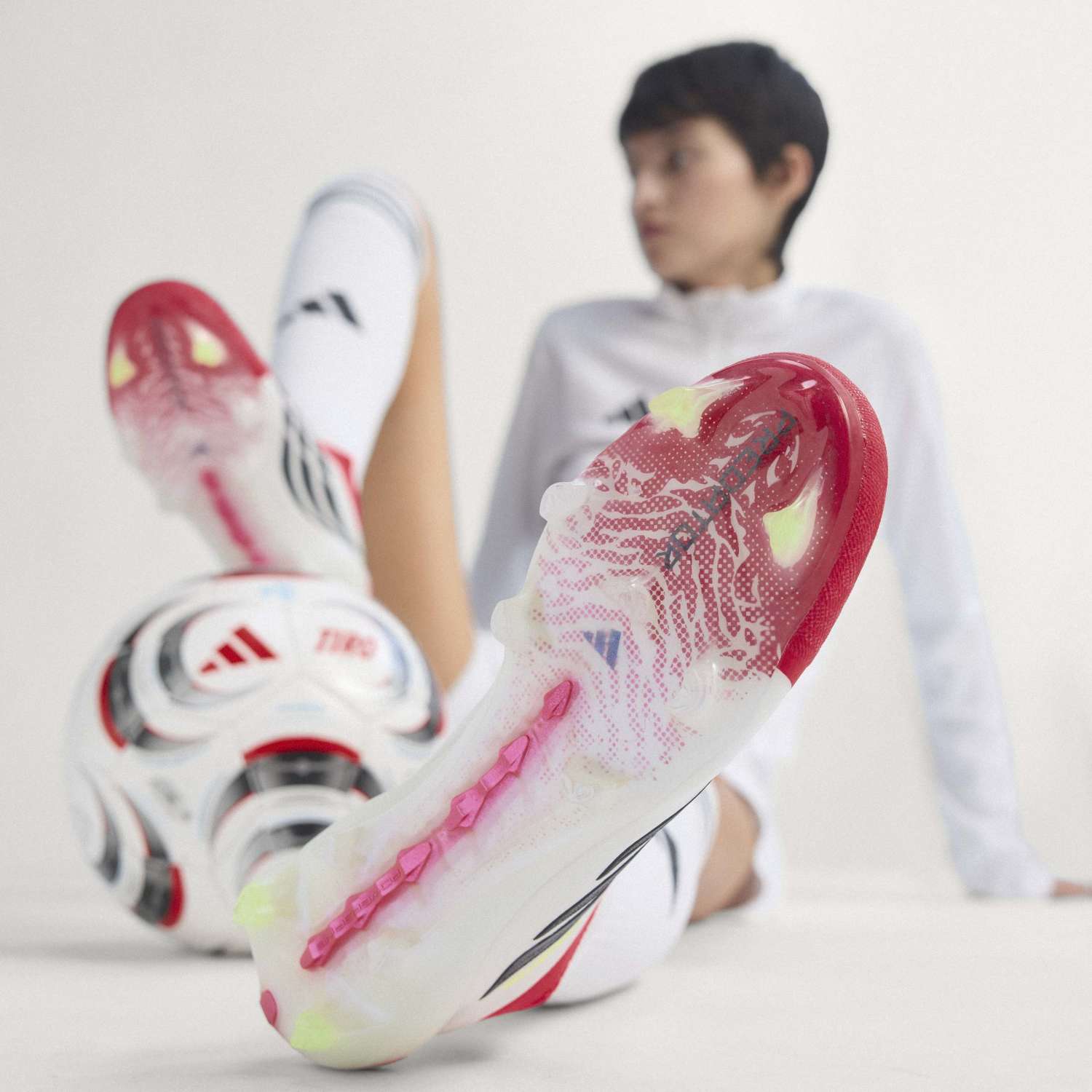 メンズ adidas Predator Elite サッカースパイク レースレス レッド