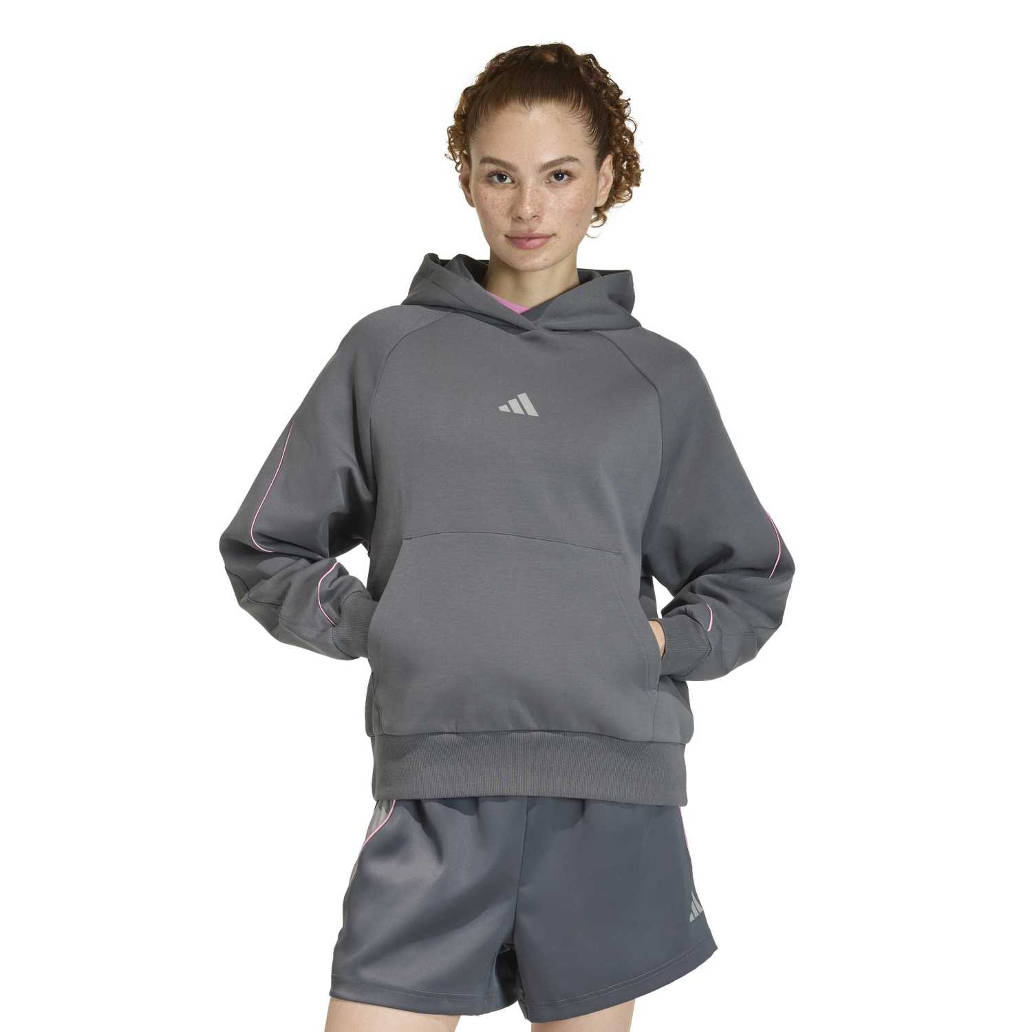 女款 adidas Stadium 连帽卫衣 灰色