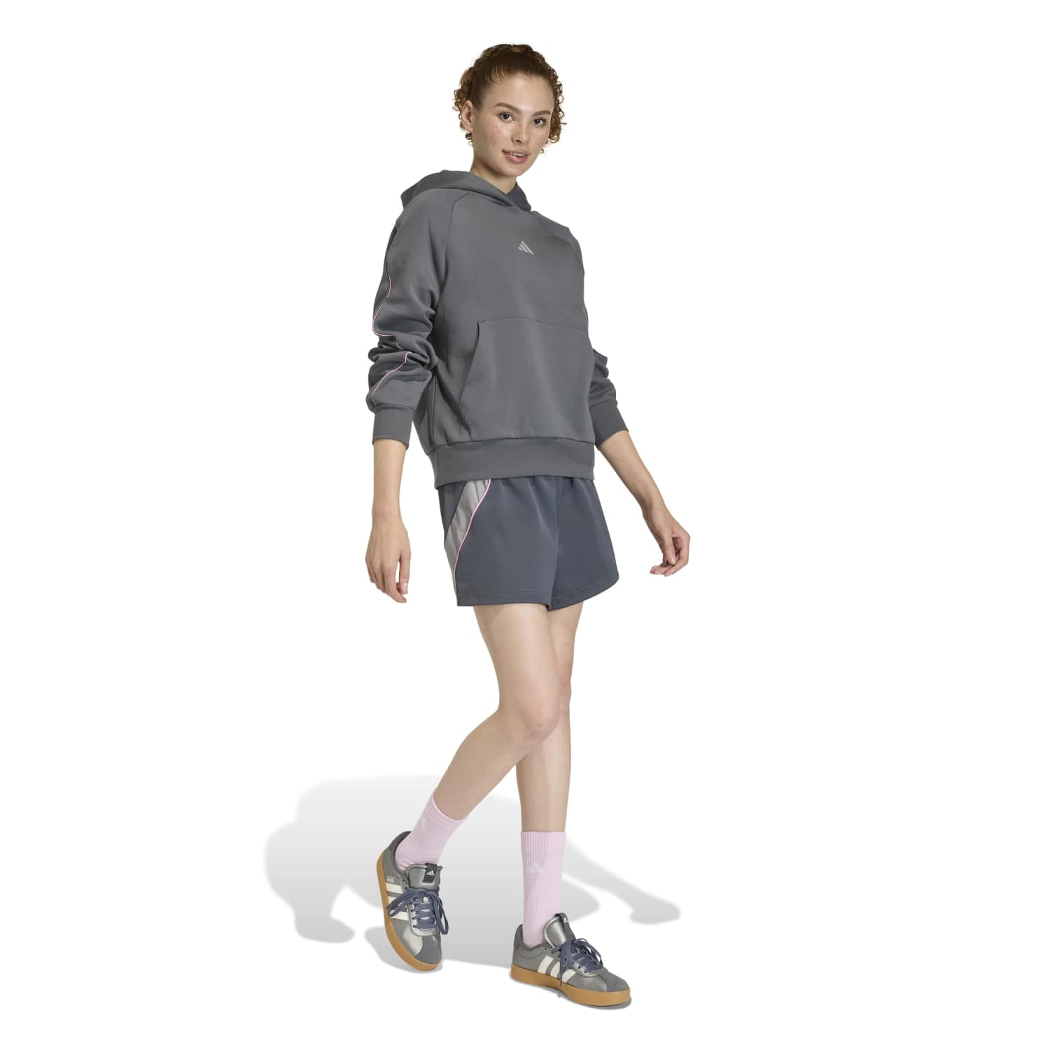 女款 adidas Stadium 连帽卫衣 灰色