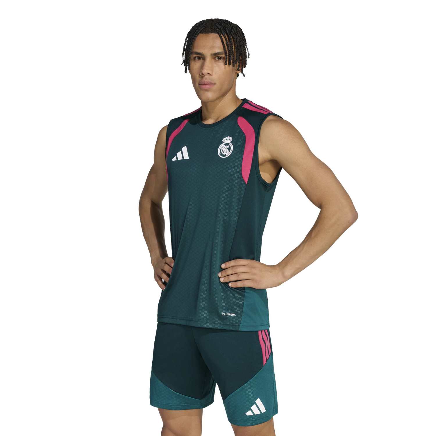 メンズ adidas ノースリーブ トレーニング シャツ 26/27 グリーン
