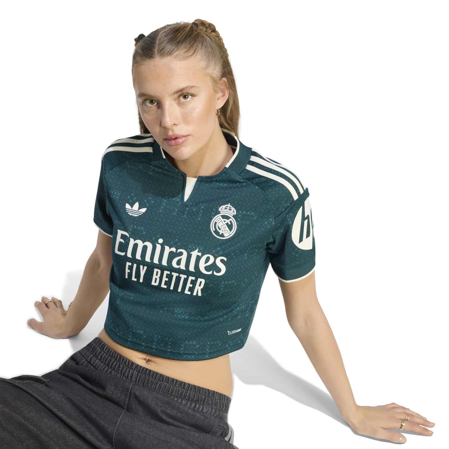 Womens Away Cropped Jersey Green 26/27