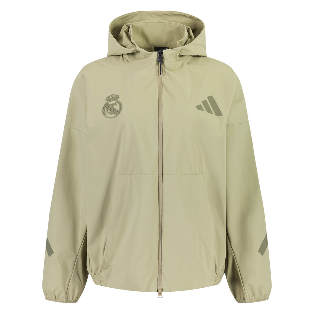 女士 adidas Real Urban Z.N.E. 织物运动上衣 橄榄绿