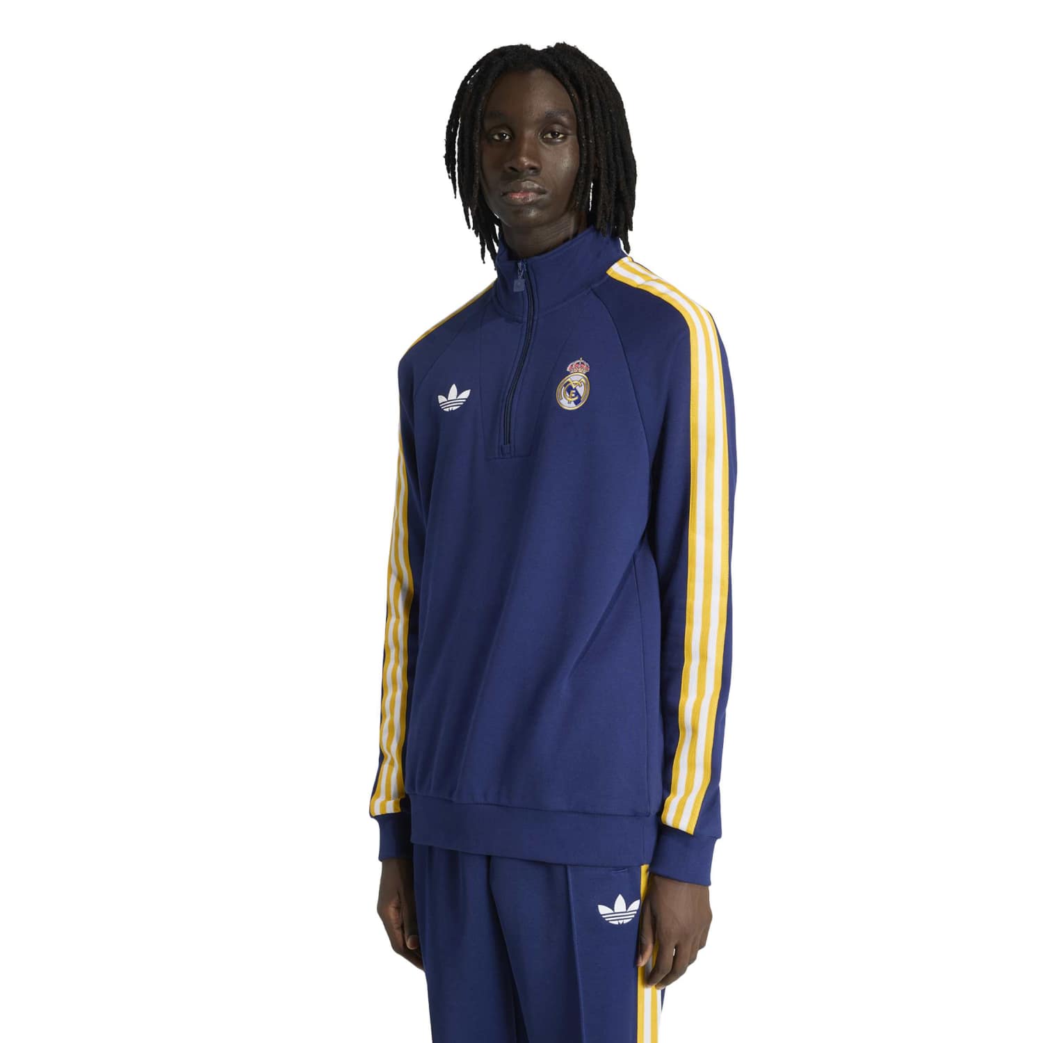 メンズハーフジップスウェット adidas Originals 25/26 ネイビーブルー