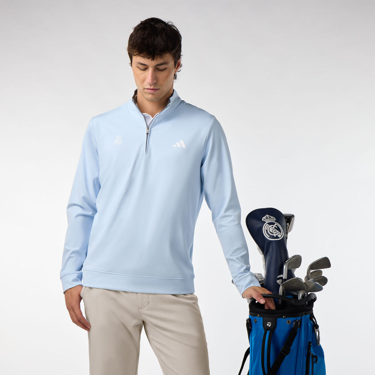 Herren adidas Golf Ultimate365 Viertelreißverschluss-Sweatshirt Blau