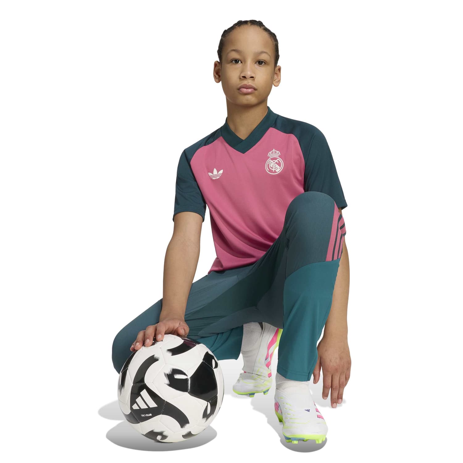 キッズ adidas ウォームアップ シャツ 26/27 バーガンディ – レアル