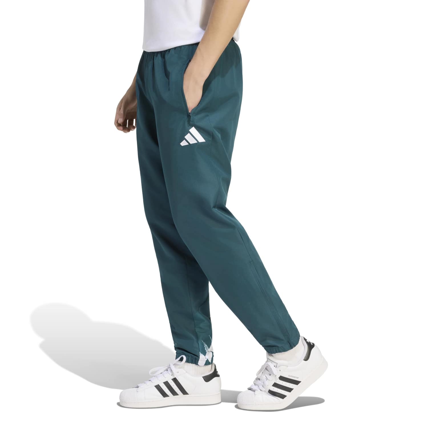 adidas 男款ST运动裤 白色 26/27