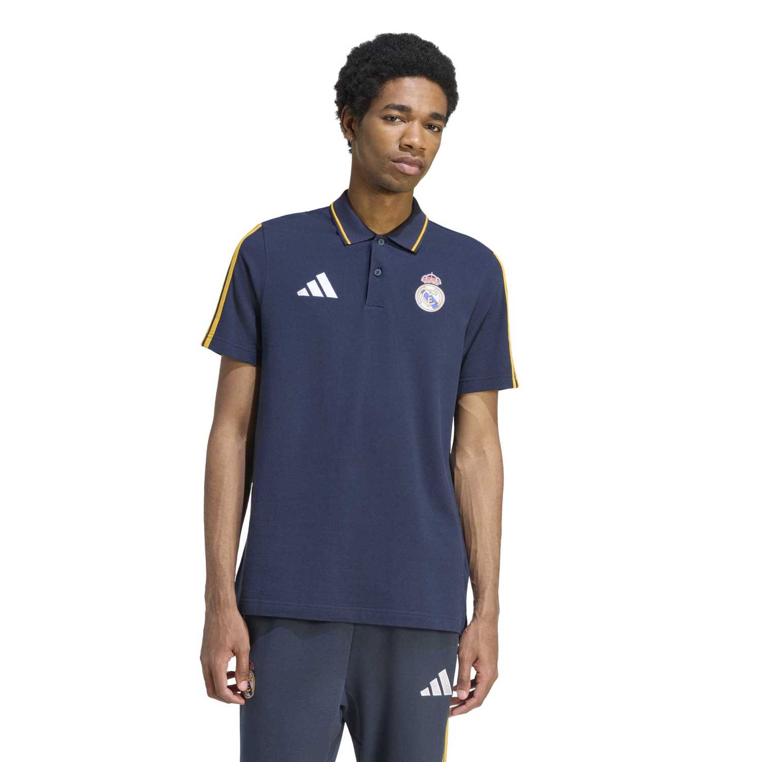 adidas DNA メンズ ネイビーブルー ポロシャツ 26/27 – レアル