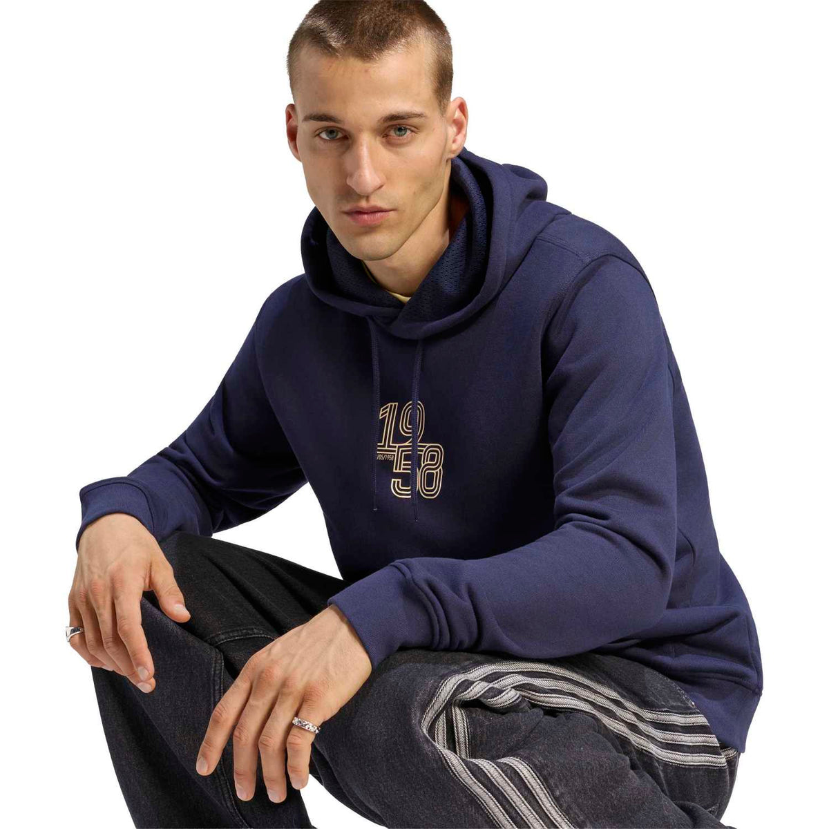 Felpa con Cappuccio Uomo adidas Heritage Pack | 1958 Blu Navy