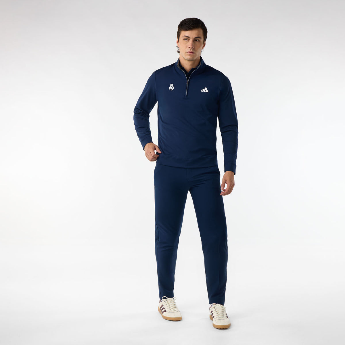 Herren adidas Golf Ultimate365 Viertelreißverschluss-Sweatshirt Marineblau