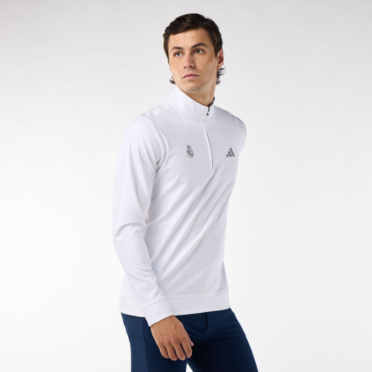 Herren adidas Golf Ultimate365 Viertelreißverschluss-Sweatshirt Weiß