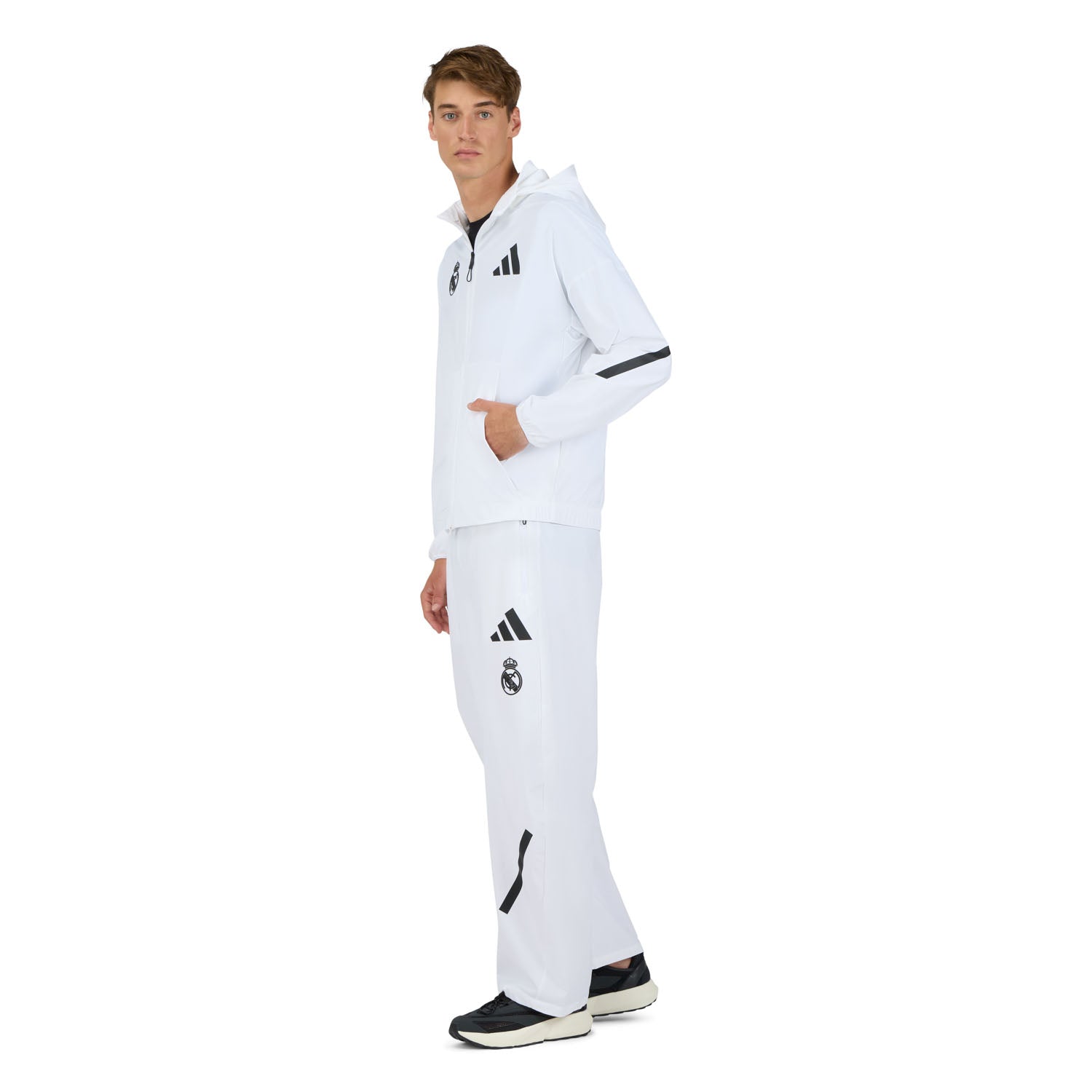 Mens adidas Real Urban Z.N.E. Woven Track Top White – Real Madrid
