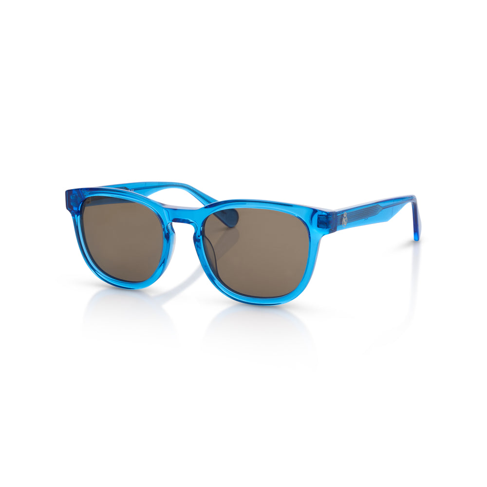 Runde Real Madrid Acetat-Sonnenbrille Blau