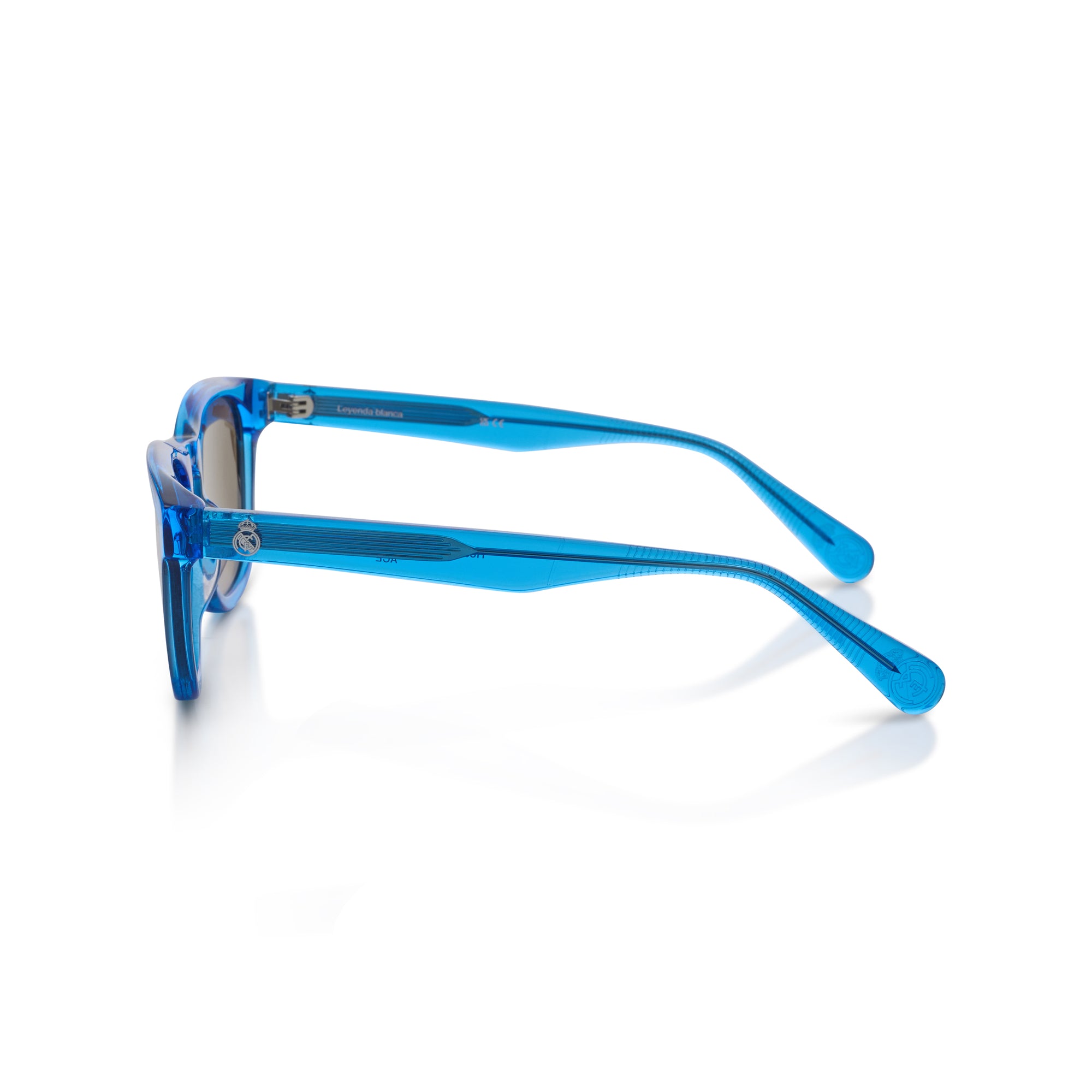 Runde Real Madrid Acetat-Sonnenbrille Blau