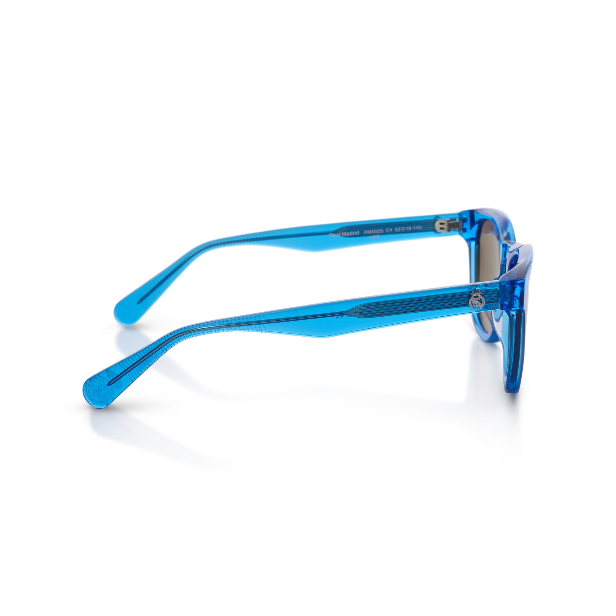 Runde Real Madrid Acetat-Sonnenbrille Blau