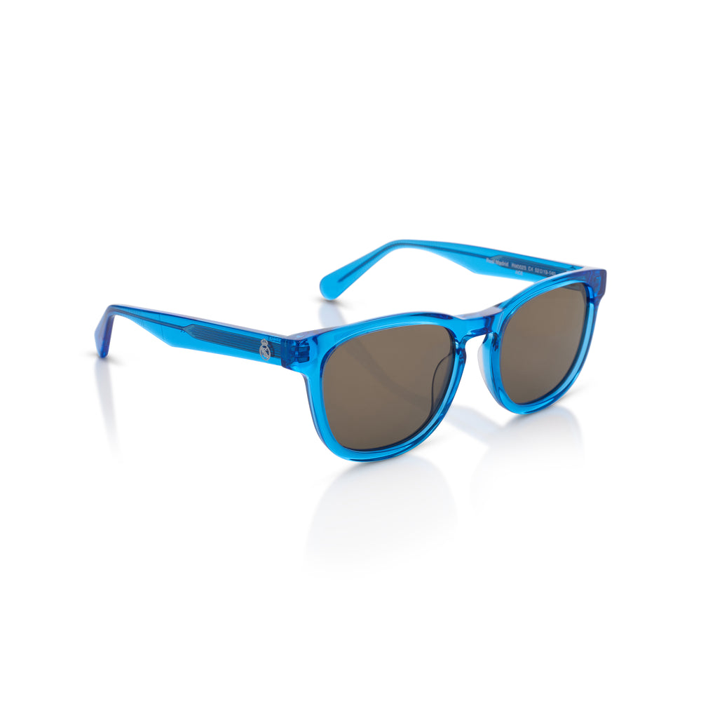 Runde Real Madrid Acetat-Sonnenbrille Blau