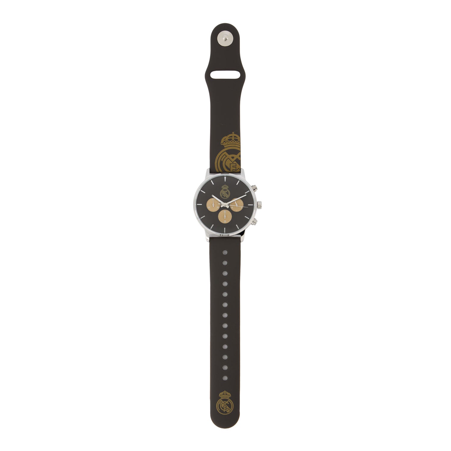 Orologio Analogico Cronografo con Cinturino in Silicone Nero