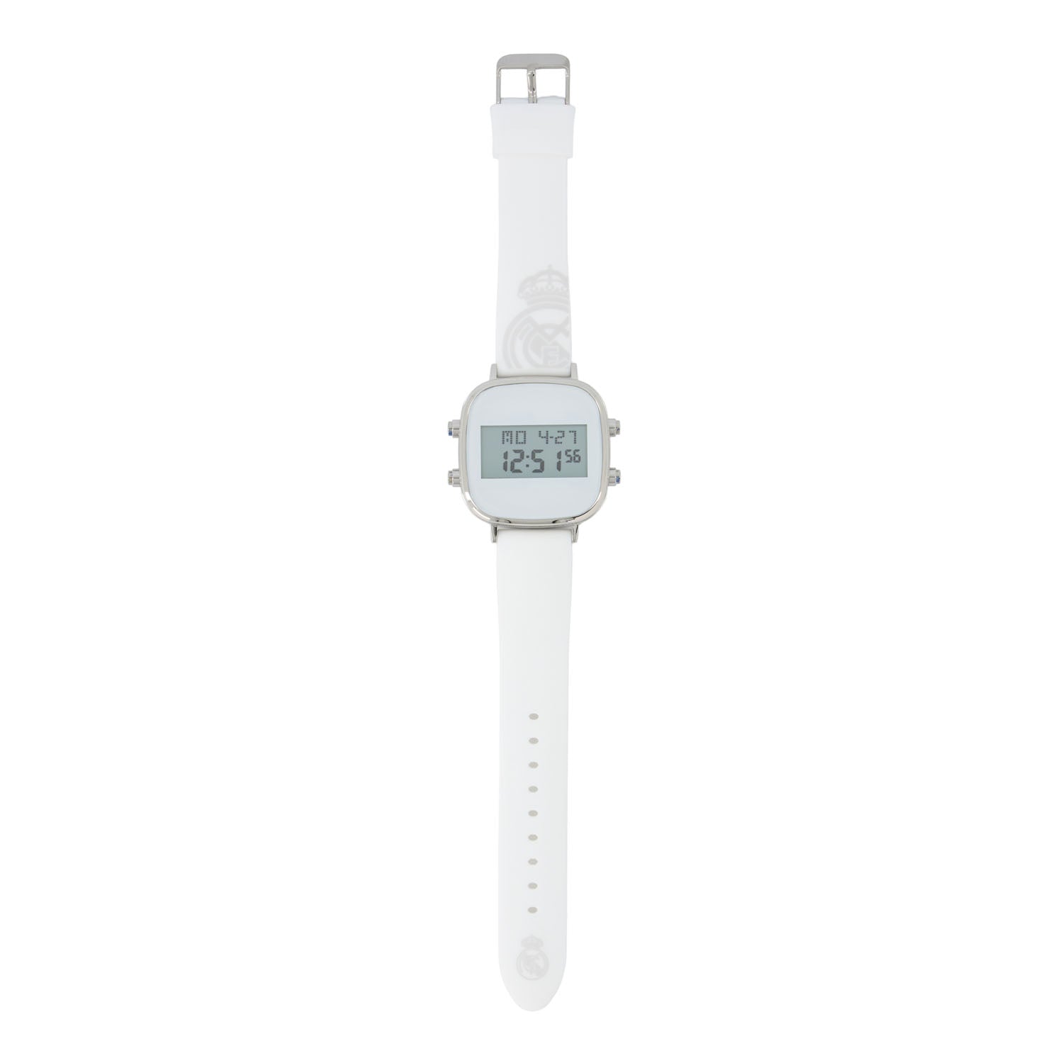 Montre Digitale Carrée Bracelet Silicone Blanc