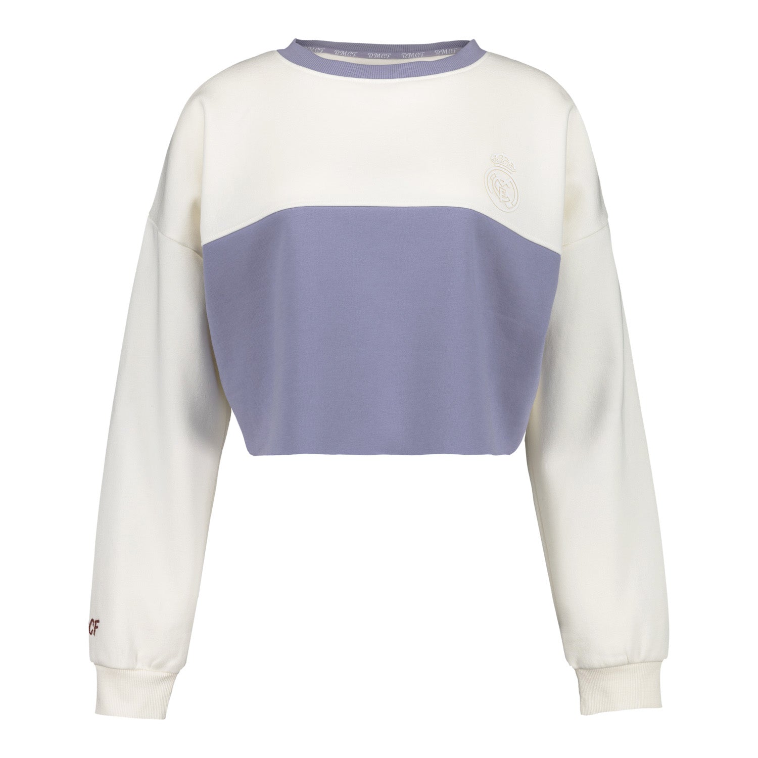 Womens Real Madrid Ladies Vintage Bone Cropped Panel Sweatshirt