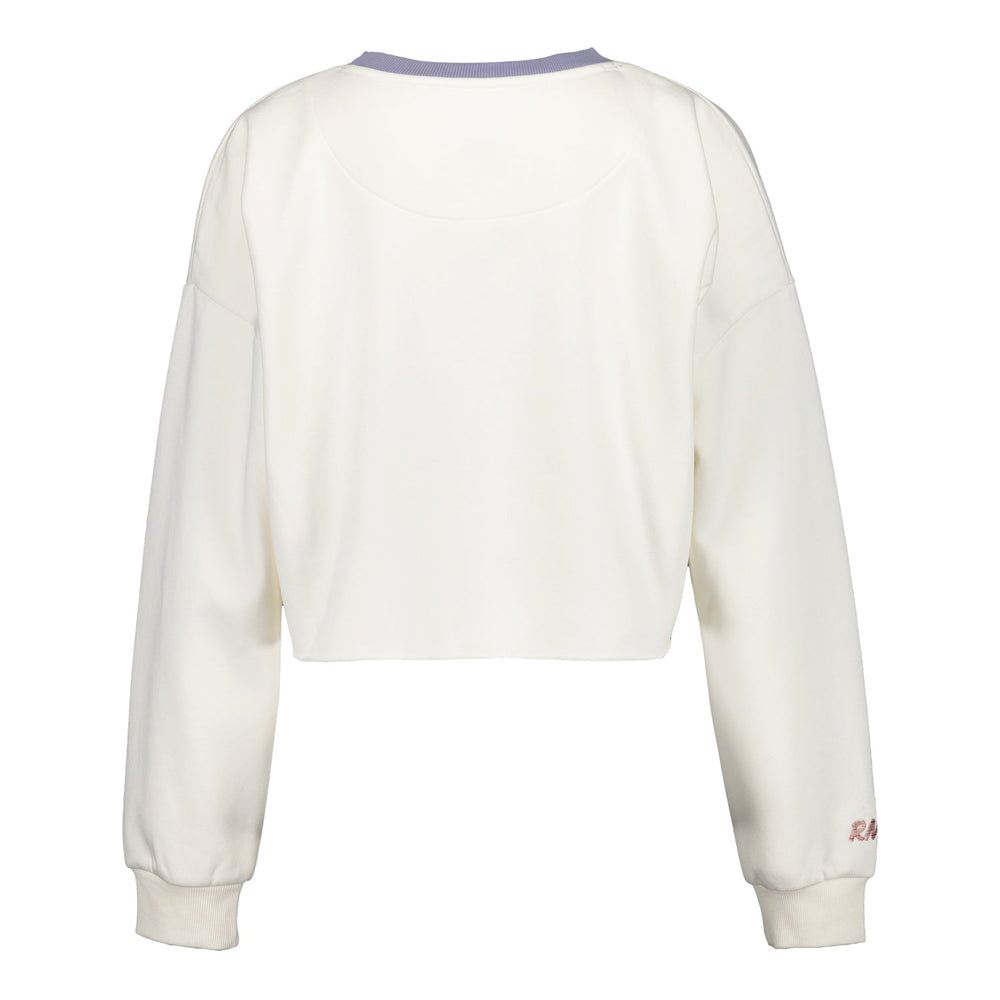 Womens Real Madrid Ladies Vintage Bone Cropped Panel Sweatshirt