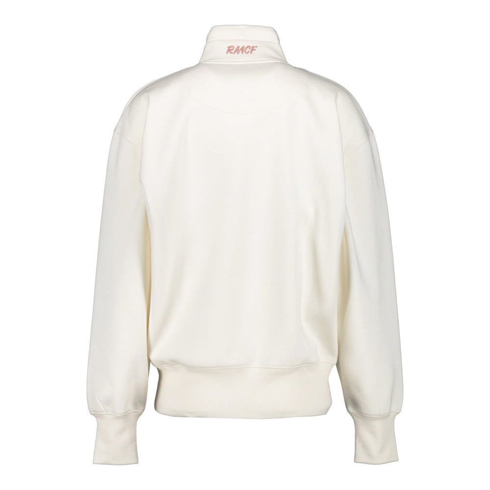 Womens Real Madrid Ladies Vintage Bone Zip Collar Sweatshirt