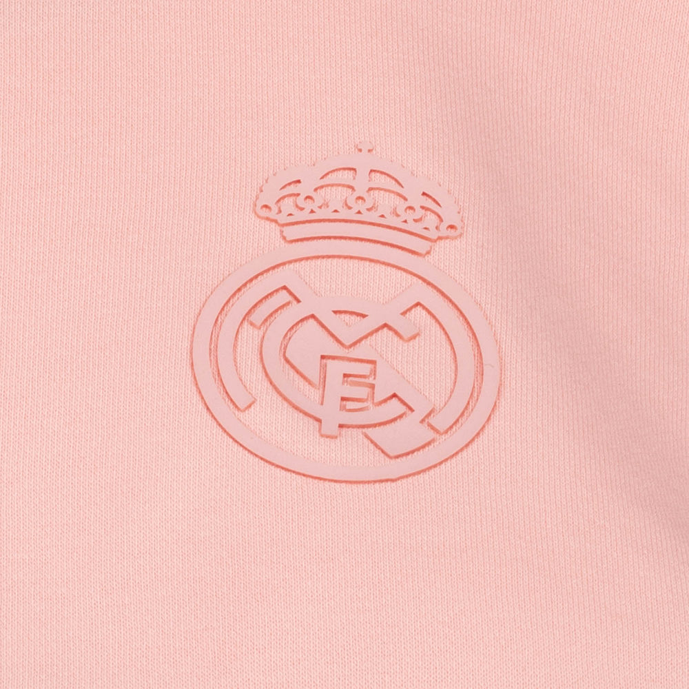 Womens Real Madrid Ladies Vintage Pink Cropped Sweatshirt