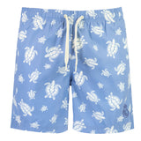 Bañador Diseño Tortuga Hombre Azul/Blanco