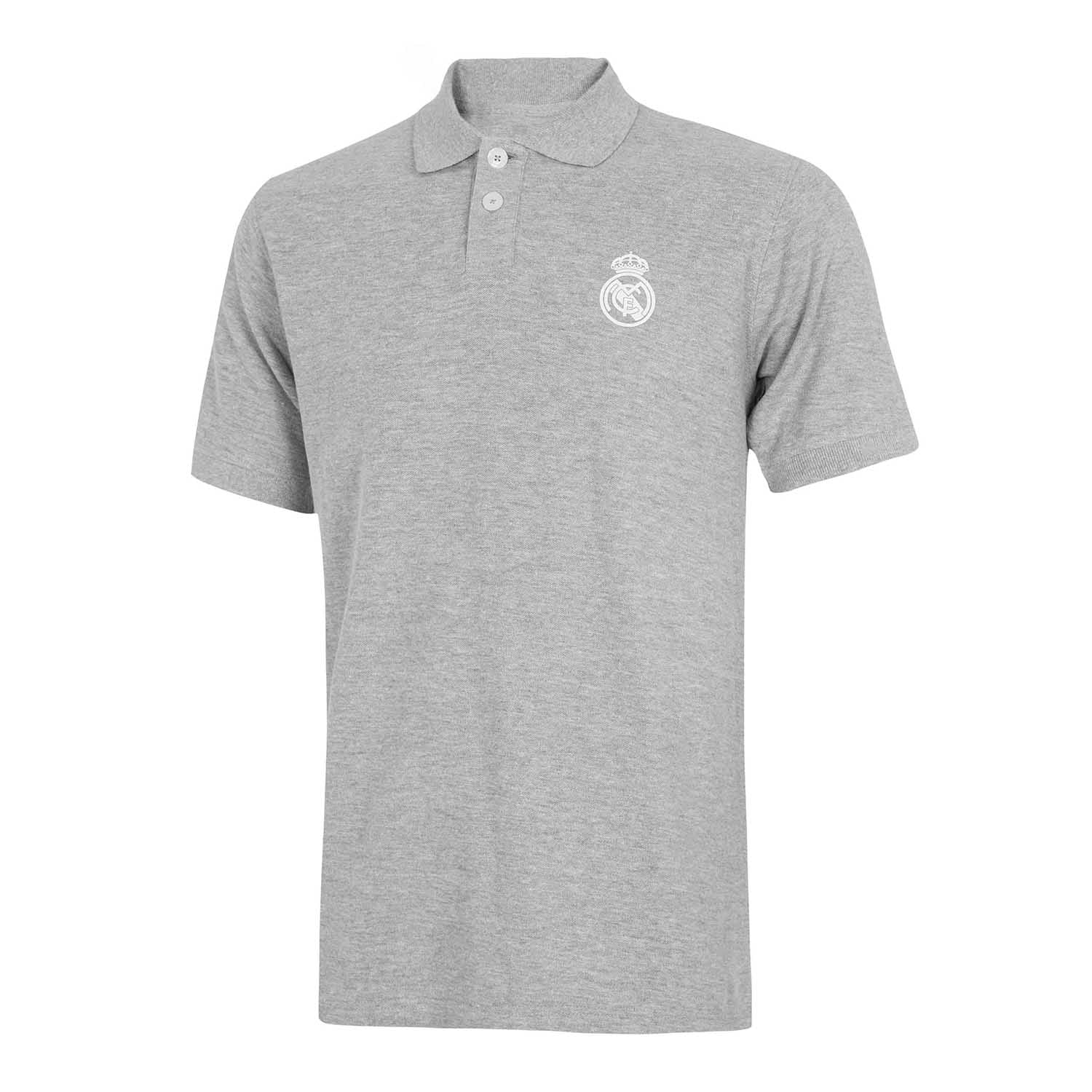 Mens Essentials Monocolor Crest Polo Light Grey
