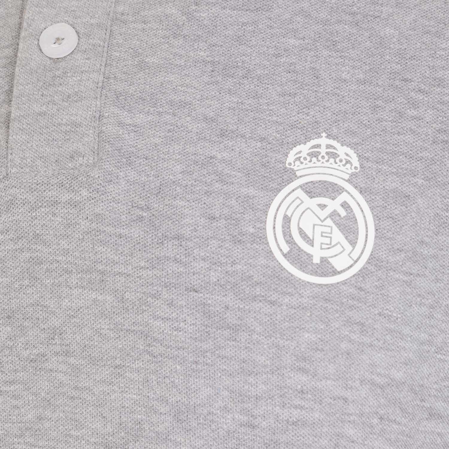 Mens Essentials Monocolor Crest Polo Light Grey