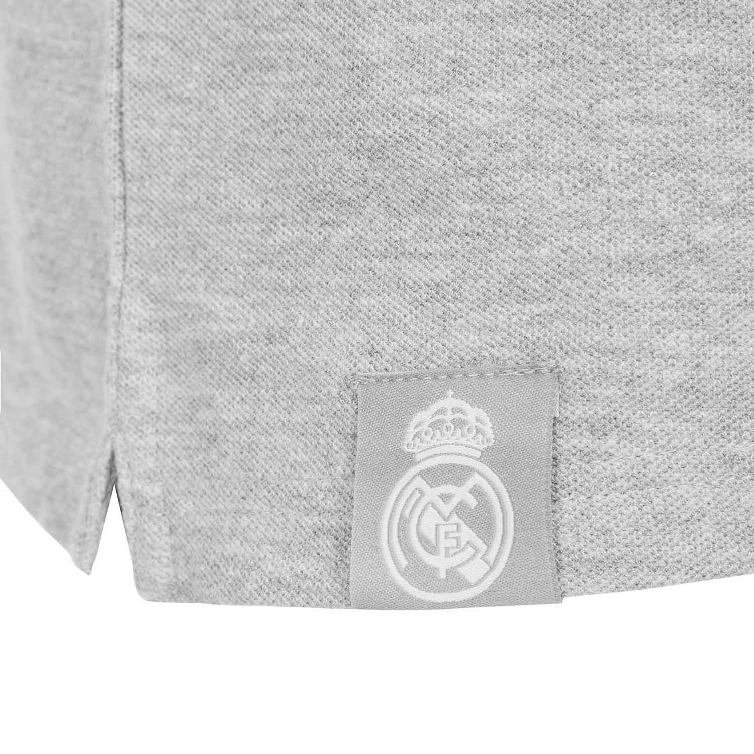 Mens Essentials Monocolor Crest Polo Light Grey