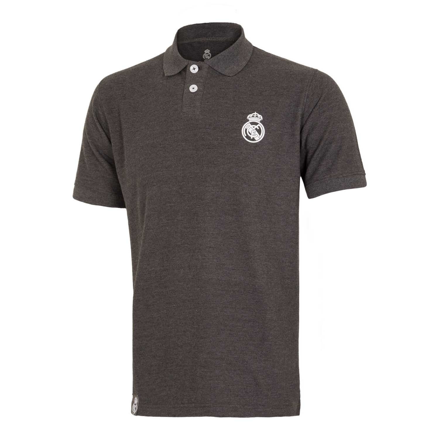 Mens Essentials Monocolor Crest Polo Dark Grey