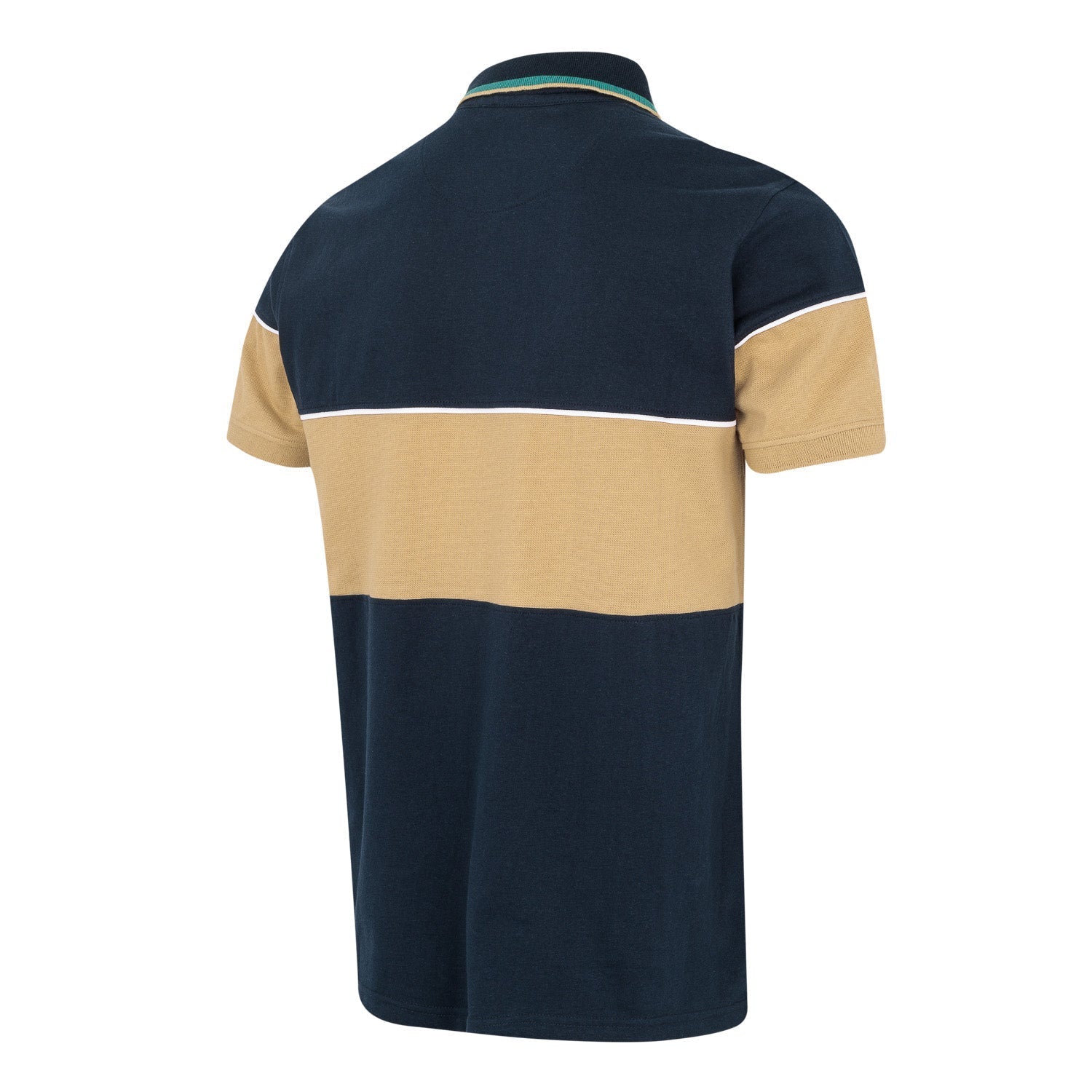 Mens Block Polo Navy/Sand