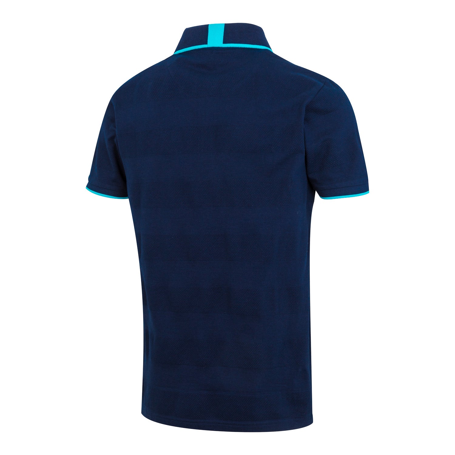 Madrid Sky Mens Textured Stripe Polo Navy