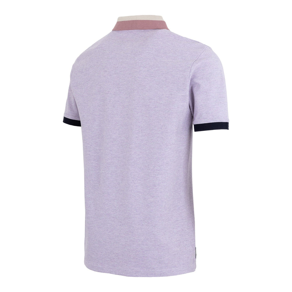 Sakura Mens Block Tipped Collar Polo Purple