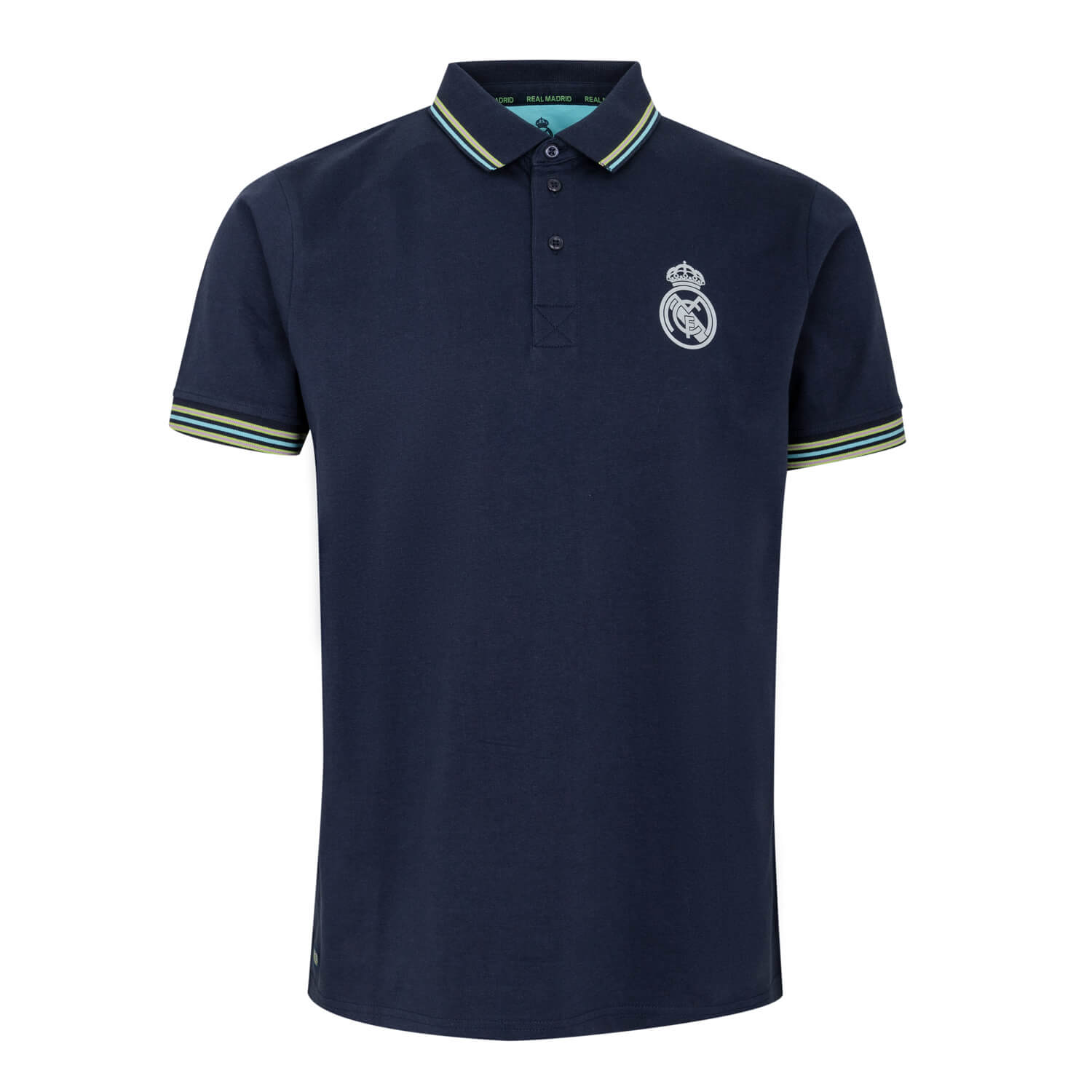 Bernabéu Neon Lights Mens Tipped Polo Shirt Navy