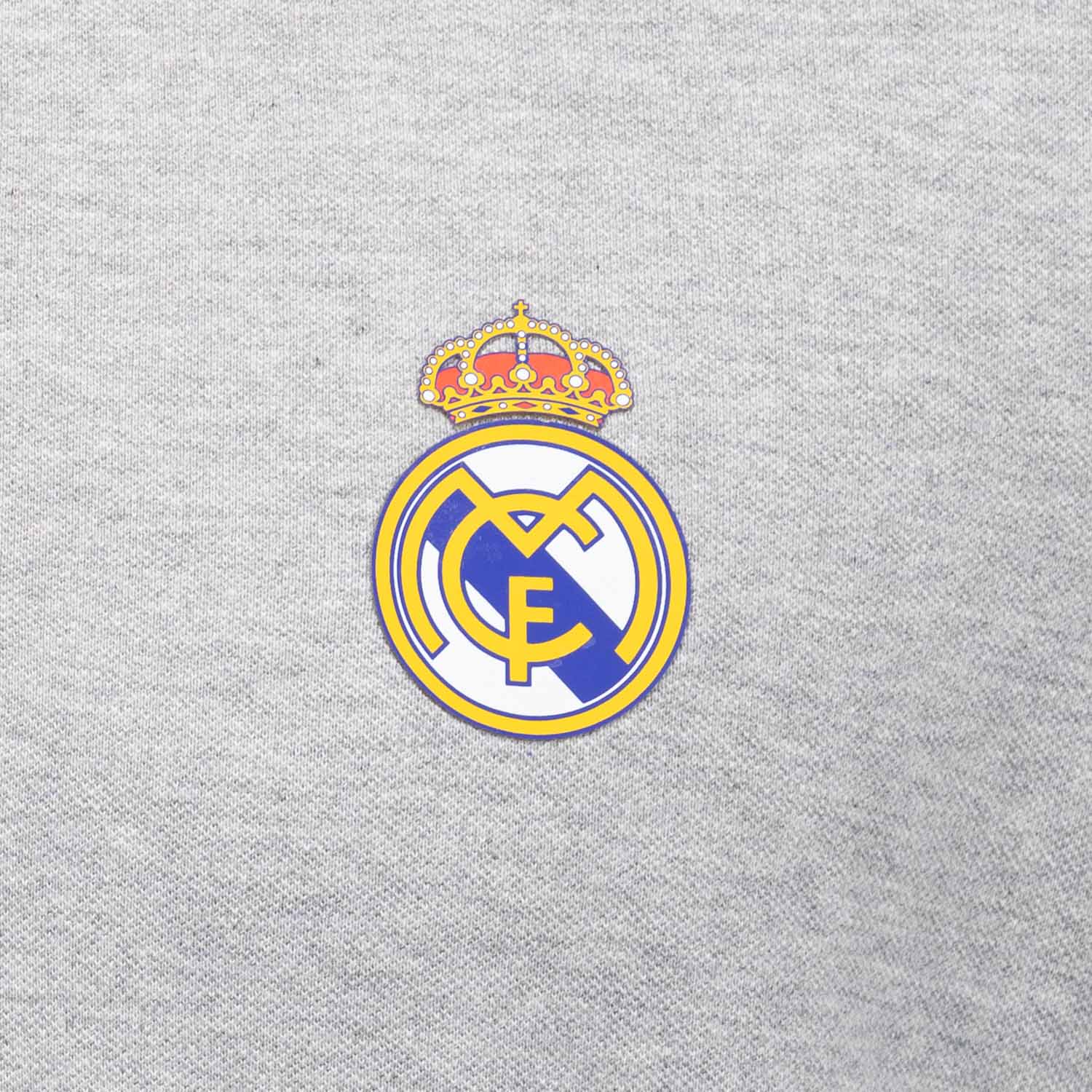 Mens ECO Essentials Real Madrid Color Crest Polo Light Grey