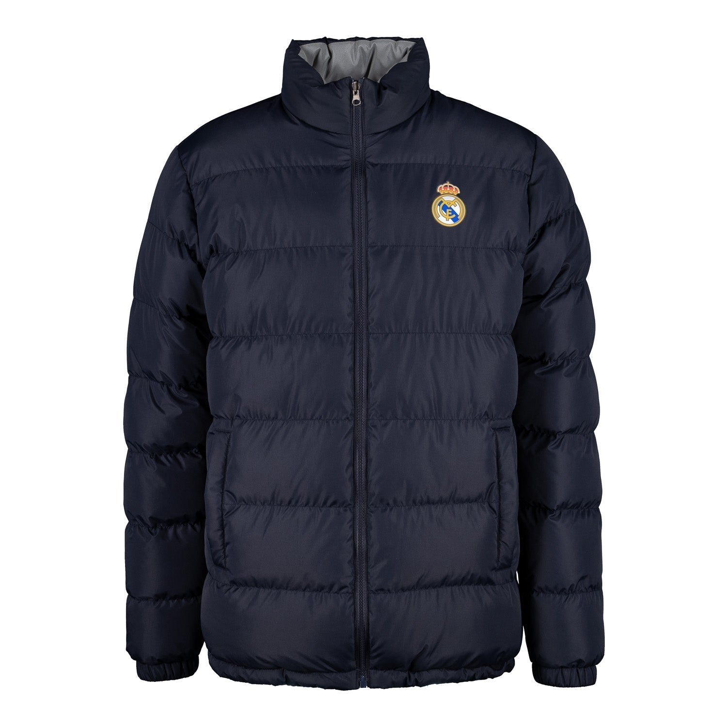 Mens Outerwear Reversible Reflective Puffer Jacket Navy