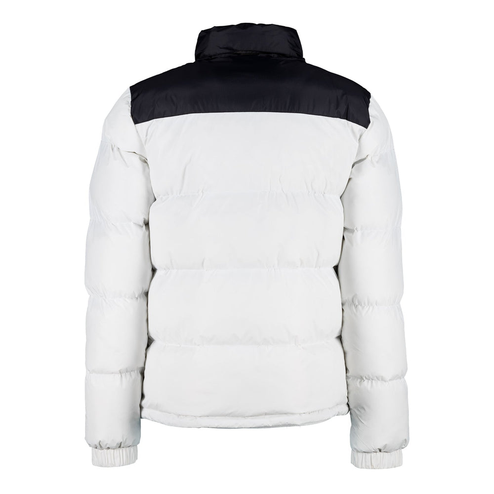 Mens Outerwear Color Block Puffer Jacket Anorak White