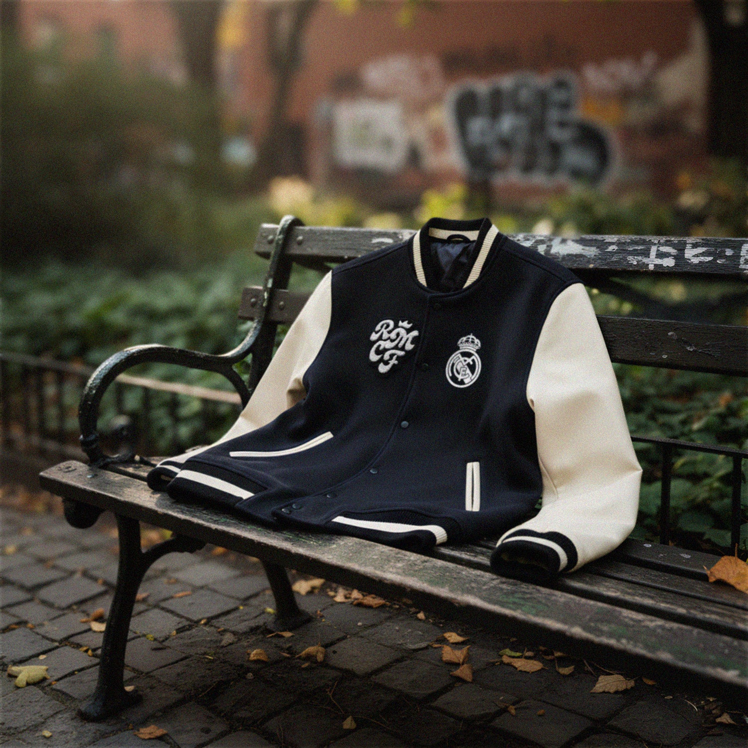 Herren Jacke Collegiate Grau/Weiß