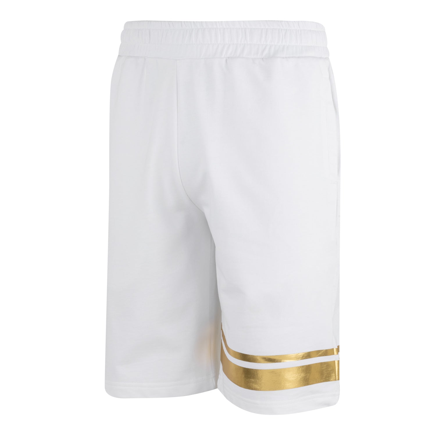Mens White & Gold Shorts