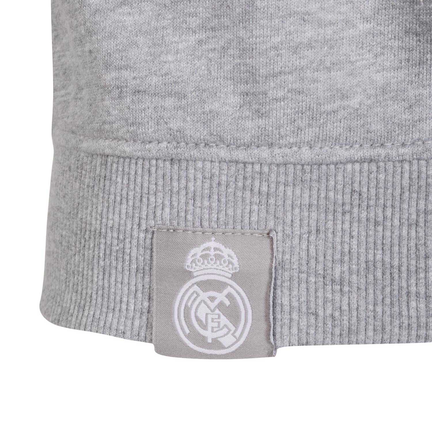 Mens Essentials Color Crest Crew Light Grey