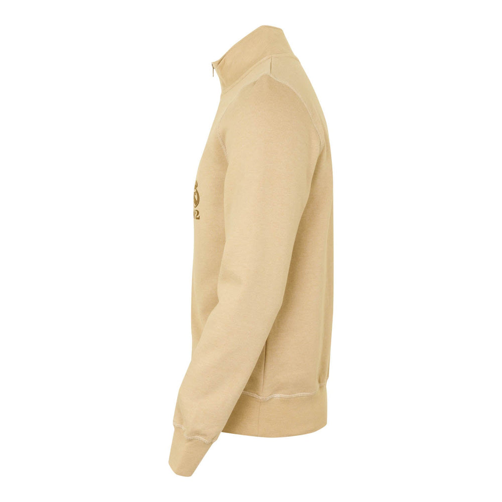 Mens 1/4 Zip Stablished Sweatshirt Beige