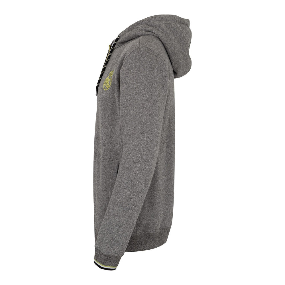 Mens Full Zip Hoody Grey/Lime