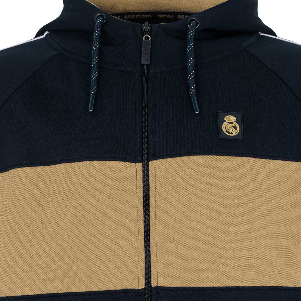 Mens Full Zip Hoody Navy/Sand