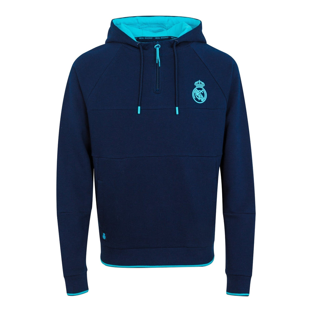 Madrid Sky Mens 1/4 Zip Hooded Sweat Navy